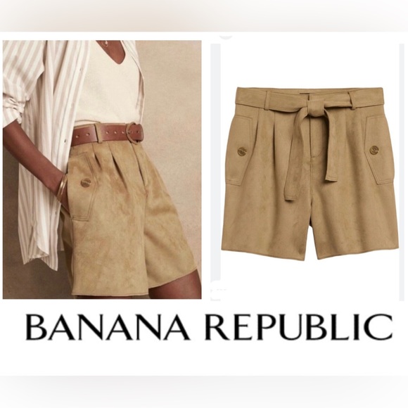 Banana Republic NWT Suede with Front Pockets Pleats and Belt Size 14 - Picture 1 of 5